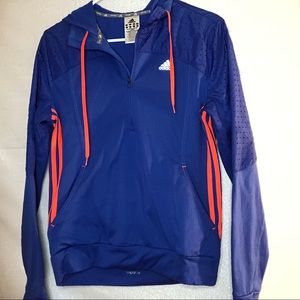 Bright blue adidas jacket with cozy fabric inside